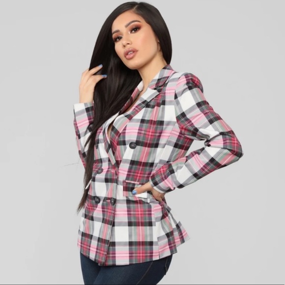 Fashion nova pink and black blazer - Picture 2 of 4